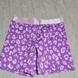 all in motion Purple and Light Pink Leopard Print Bike Shorts